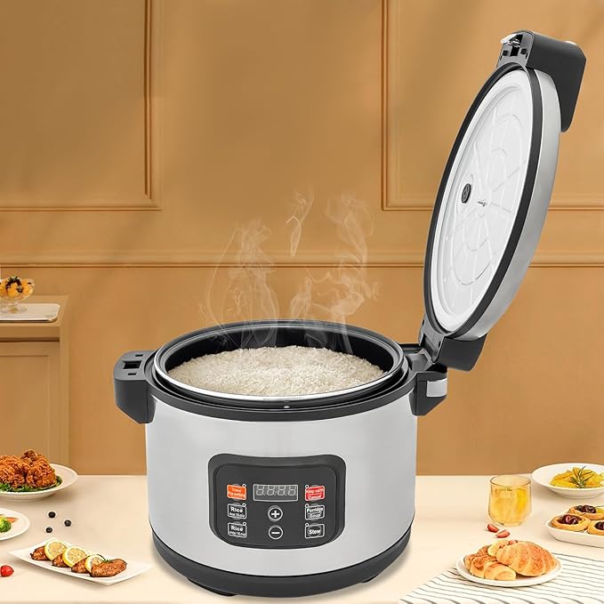 Rice Cooker 60 Cup (Cooked) Professional 13L/13.8Qt Digital Rice Cooker Commercial Extra Large Multifunctional Rice Steamer Stainless Steel Electric Fast Cooking Cooker Pot