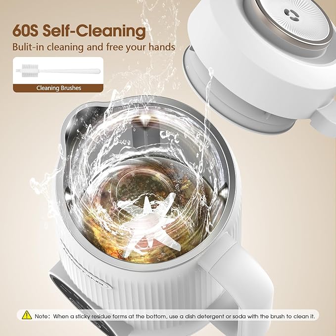 7 in 1 Nut Milk Maker Machine 28oz Automatic Milk Maker for Homemade Coconut Oat Soy Plant-Based Milk Juice with 18H Delay Start/6H Keep Warm/Self Cleaning (Cream)