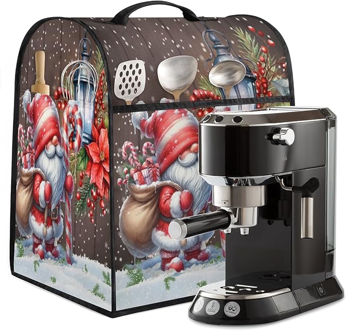 cfpolar Kitchen Aid Mixer Cover Compatible with 6-8 Quarts Christmas Holly Santa Claus Stand Mixer Cover Kitchen Aid Mixers Accessories Appliance Organizer Bag Dust Covers with Zipper Pocket