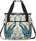Coffee Maker Carrying Bag Peacock Flower Pattern Single Cup Coffee Maker Travel Bag Compatible with Keurig K-Mini or K-Mini Plus Portable Storage Bag with Shoulder StrapAZ-207