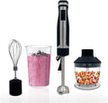 Blendtec Immersion Blender - Handheld Stick Blender Whisk and Food Processor - Includes 3 Attachments 20 oz BPA-Free Jar and Storage Tray - Stainless Steel