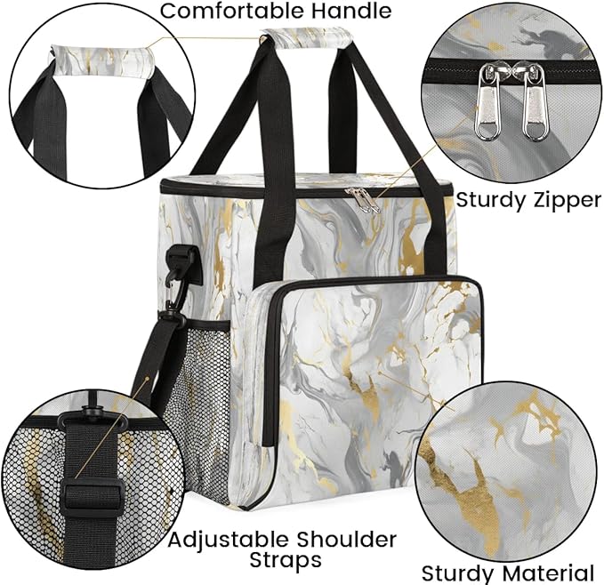 Classic Marble Pattern Coffee Maker Travel Bag for K-Mini or K-Mini Plus Single Serve Coffee Brewer Portable Storage Tote Case for Tarvel