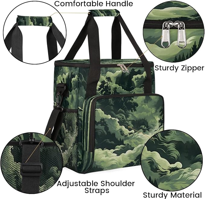 Abstract Camouflage Forest Coffee Maker Carrying Bag for Keurig K-Mini or K-Mini Plus Storage Portable Coffee Maker Travel Bag