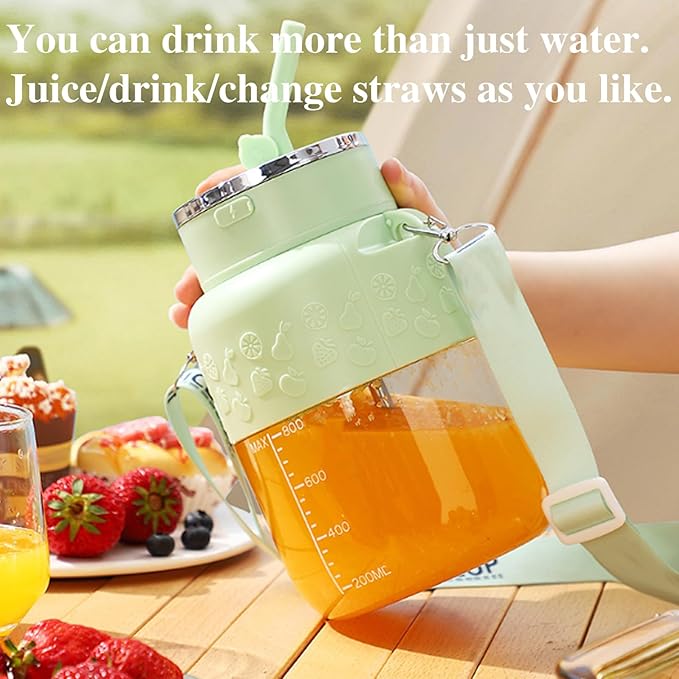 800 - Portable Blender 2025 New Portable Blender with 28oz Cup Lid Straw and Shoulder Strap for Traveling Outdoor Gym Office (Green)