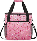 Glitter Coffee Maker Carrying Bag Dark Pink Portable Travel Storage Tote Bag Compatible with K-Mini or K-Mini Plus Single Serve Coffee Brewer Carrying Case with Multiple Pockets &amp Shoulder Strap