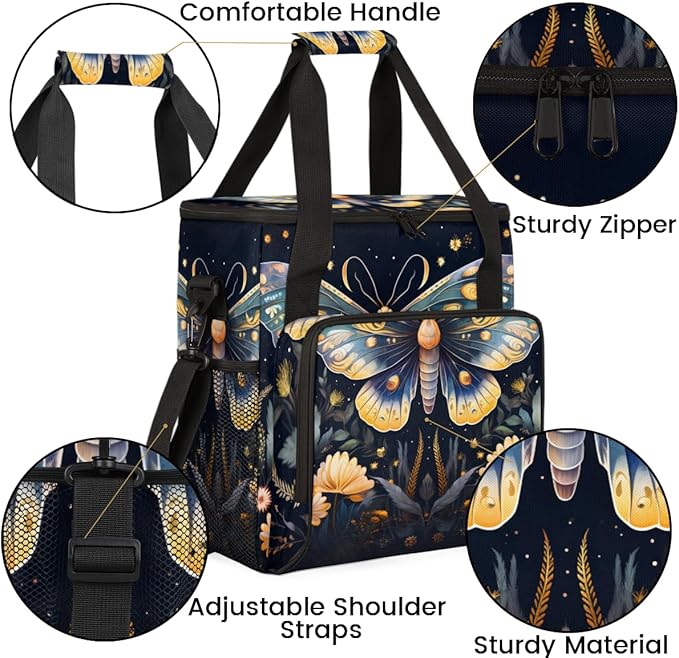 Gothic Butterfly Coffee Maker Carrying Bag Dreamy Butterfly Travel Storage Bag Compatible with K-Mini or K-Mini Plus Single Serve Coffee Brewer Carrying Case with Multiple Pockets &amp Shoulder Str