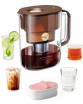 Waterdrop Cold Brew Coffee Maker with 1 Magnesium Water Filter for Well-Balanced Acidity Unlocks Aroma BPA-Free Cold Brew Pitcher Stainless Steel Filter for Iced Coffee Tea Lemonade Brown