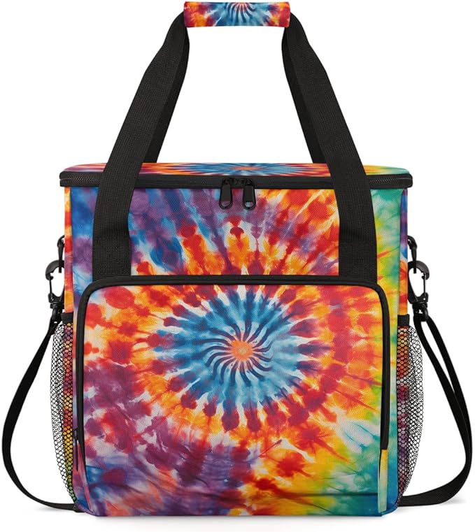 Tie Dyeing Coffee Maker Carrying Bag Blue Orange Travel Storage Bag Compatible with K-Mini or K-Mini Plus Single Serve Coffee Brewer Carrying Case with Multiple Pockets &amp Shoulder Strap