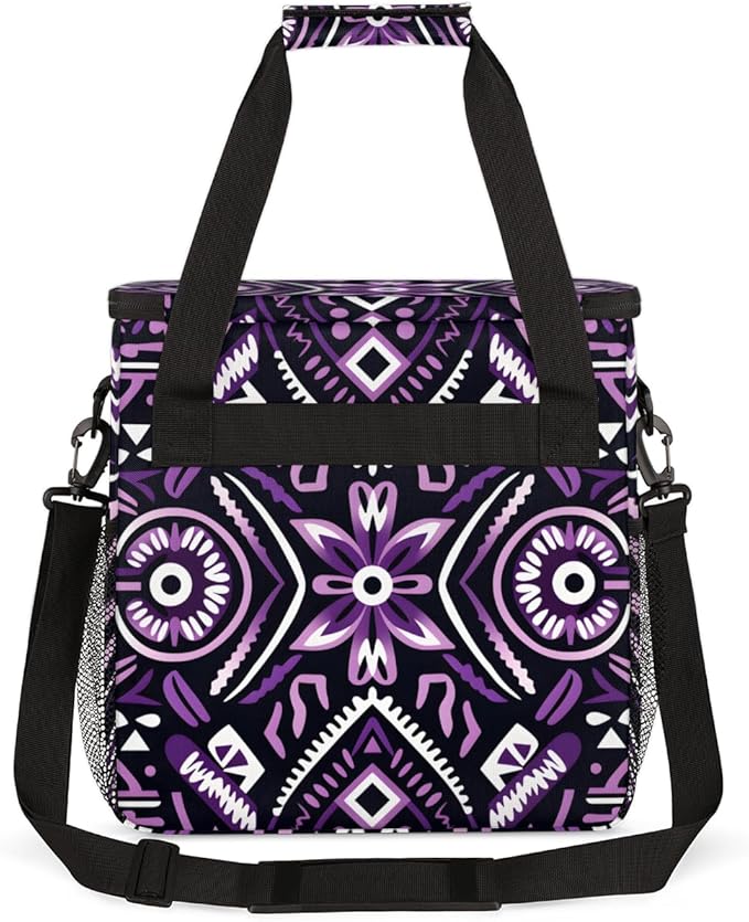 Vintage Mandala Coffee Maker Carrying Bag Geometry Aztec Pattern Travel Storage Bag Compatible with K-Mini or K-Mini Plus Single Serve Coffee Brewer Carrying Case with Pockets &amp Shoulder Strap