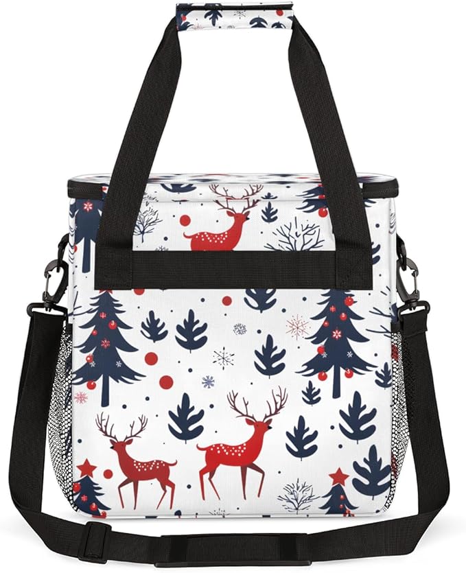 Xmas Tree Xmas Coffee Maker Carrying Bag Portable Travel Storage Tote Bag Compatible with K-Mini or K-Mini Plus Single Serve Coffee Brewer Carrying Case with Multiple Pockets &amp Shoulder Strap