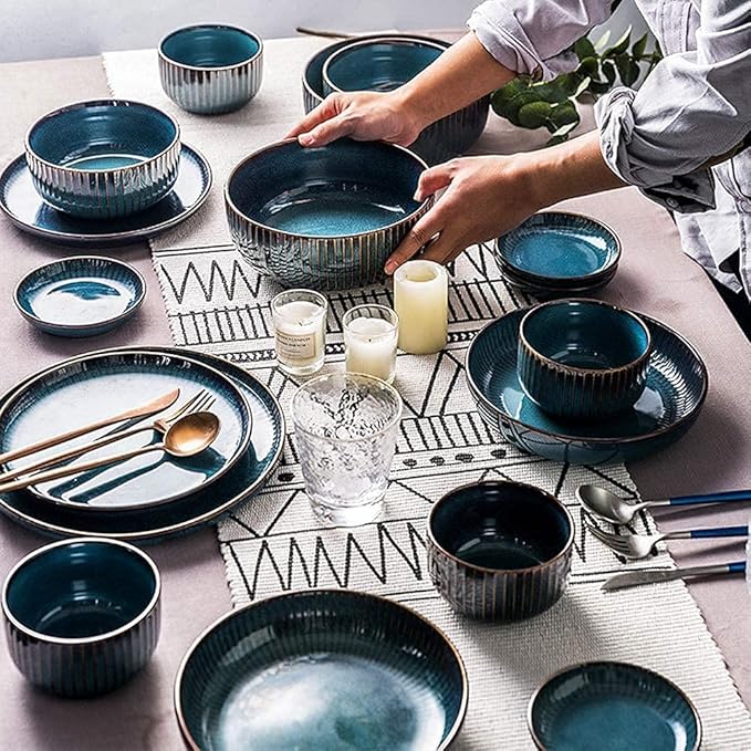 14 Pieces Dinnerware Sets Ceramics Dinner Set Dishes Tableware Set Complete Porcelain Combination Creativity Nordic Style Dinner Plates Microwave And Dishwas