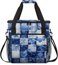 Polynesian Pattern Coffee Maker Carrying Bag Watercolor Floral Travel Storage Bag Compatible with K-Mini or K-Mini Plus Single Serve Coffee Brewer Carrying Case with Pockets &amp Shoulder Strap