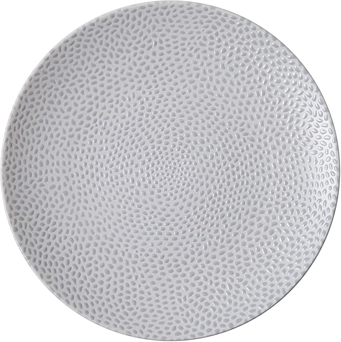 D&ampV 6 Piece Cobble TechnoCeram Dinnerware Plate Set 8.25 Matte Grey
