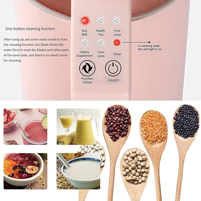 Mini Soybean Milk Maker 500ml Multifunction Heatable Soybean Milk Machine Easy to Clean Soybean Making Machine Nut Milk Maker Household Fruit Juice Cooking Machine