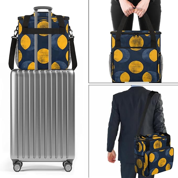 Magical Circle Coffee Maker Travel Bag for Keurig K-Mini/K-Mini Plus Insulated Waterproof Tote with Pockets for K-Cup Portable Single-Serve Brewer Case
