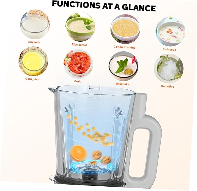 DECHOUS 110v High-speed Electric Blender with Touch Display Non-stick Jar Self-cleaning Function Low Noise Operation for Smoothies Juices and Food Processing