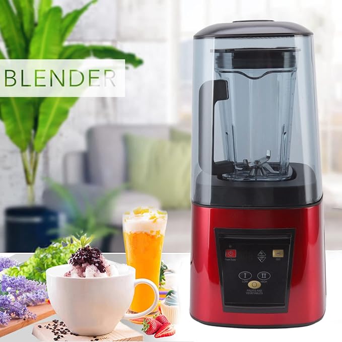 2200W Shakes and Smoothies Blender with Soundproof Cover for Kitchen 80 DB High Speed Countertop Blender for Ice Puree Frozen Fruit (US Plug 110V)