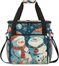 Christmas Snowman Coffee Maker Carrying Bag Watercolor Snowman Travel Storage Bag Compatible with K-Mini or K-Mini Plus Single Serve Coffee Brewer Carrying Case with Pockets &amp Shoulder Strap