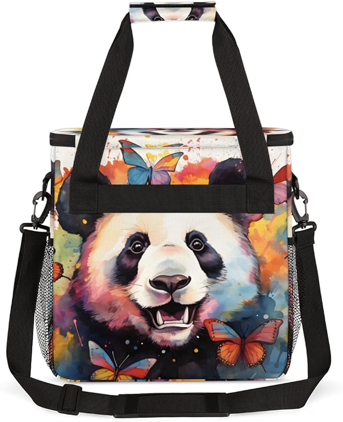 Panda Butterfly Coffee Maker Carrying Bag Portable Travel Storage Tote Bag Compatible with K-Mini or K-Mini Plus Single Serve Coffee Brewer Carrying Case with Multiple Pockets &amp Shoulder Strap