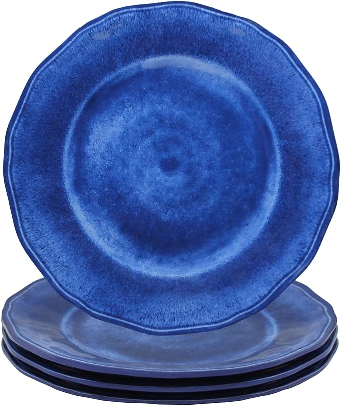 Le Cadeaux 12 Piece Luxury Melamine Dinnerware Set Service for 4 (Campania Blue)
