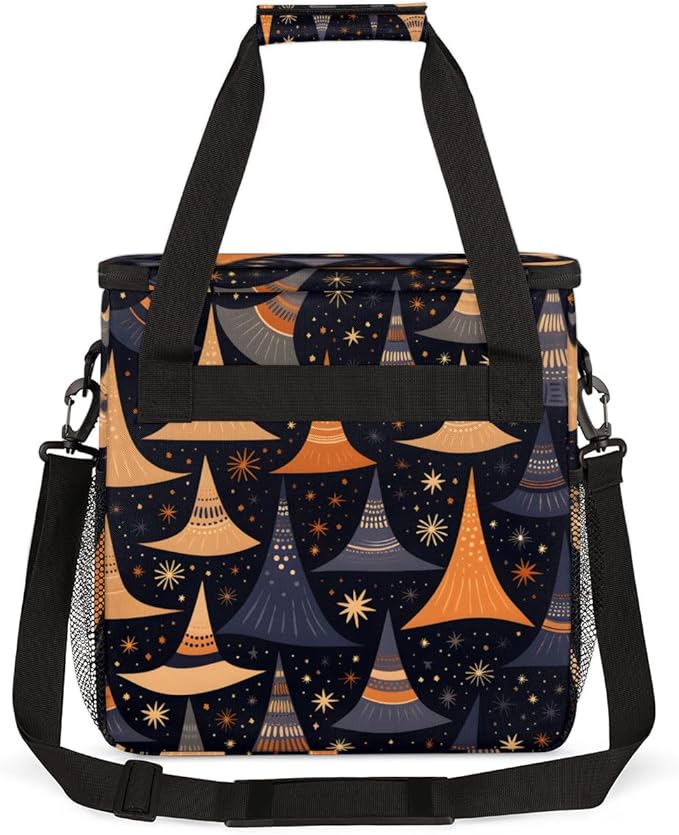 Cute Halloween Witch Coffee Maker Carrying Bag Portable Travel Storage Tote Bag Compatible with K-Mini or K-Mini Plus Single Serve Coffee Brewer Carrying Case with Multiple Pockets &amp Shoulder St