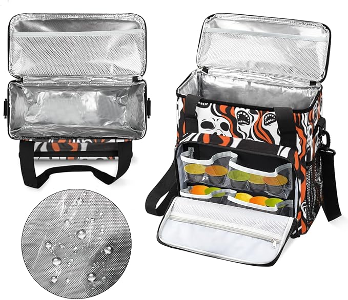 Magical Spooky Ghost Coffee Maker Carrying Bag Portable Travel Storage Tote Bag Compatible with K-Mini or K-Mini Plus Single Serve Coffee Brewer Carrying Case with Multiple Pockets &amp Shoulder St
