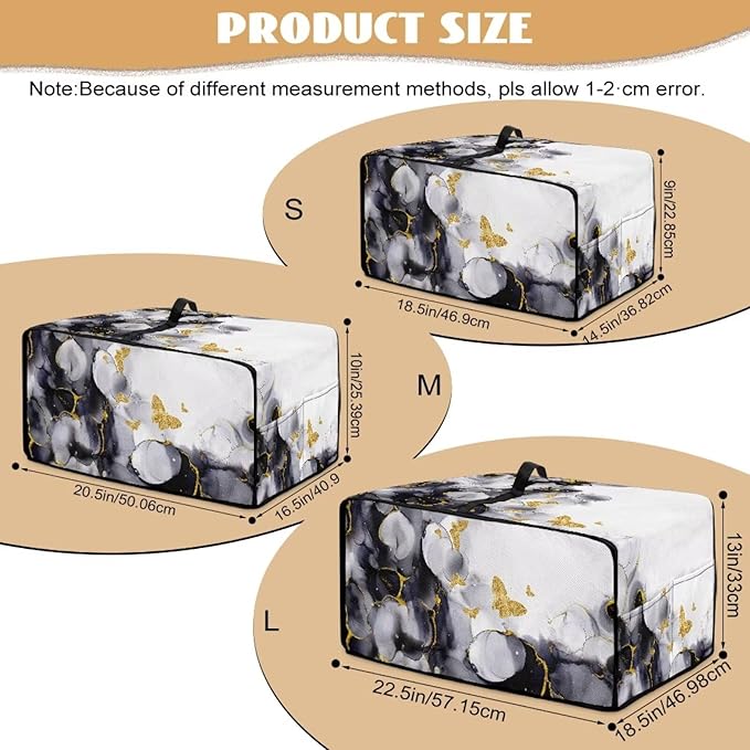 Doojoayie Small Appliance Dust Cover 8 Slice Toaster Cover Small Appliance Dust Protector for Toaster Oven/Bread Making Machine/Air Fryer Butterfly &amp Marble Print
