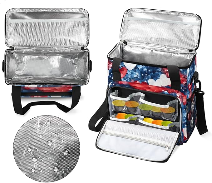 Heartfelt Freedom 4th of July Coffee Maker Carrying Bag Travel Storage Bag Compatible with K-Mini or K-Mini Plus Single Serve Coffee Brewer Carrying Case with Multiple Pockets &amp Shoulder Strap