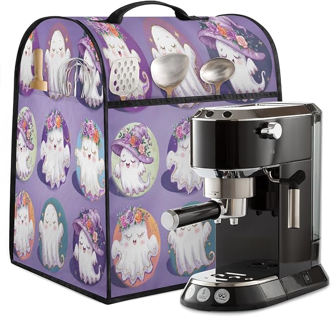 cfpolar Kitchen Aid Mixer Cover Compatible with 6-8 Quarts Halloween Cute Ghosts Flower Stand Mixer Cover Kitchen Aid Mixers Accessories Appliance Organizer Bag Dust Covers with Zipper Pocket