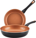 Farberware Glide Nonstick Frying Pan Set / Fry Pan Set / Skillet Set - 9.25 Inch and 11.25 Inch  Black