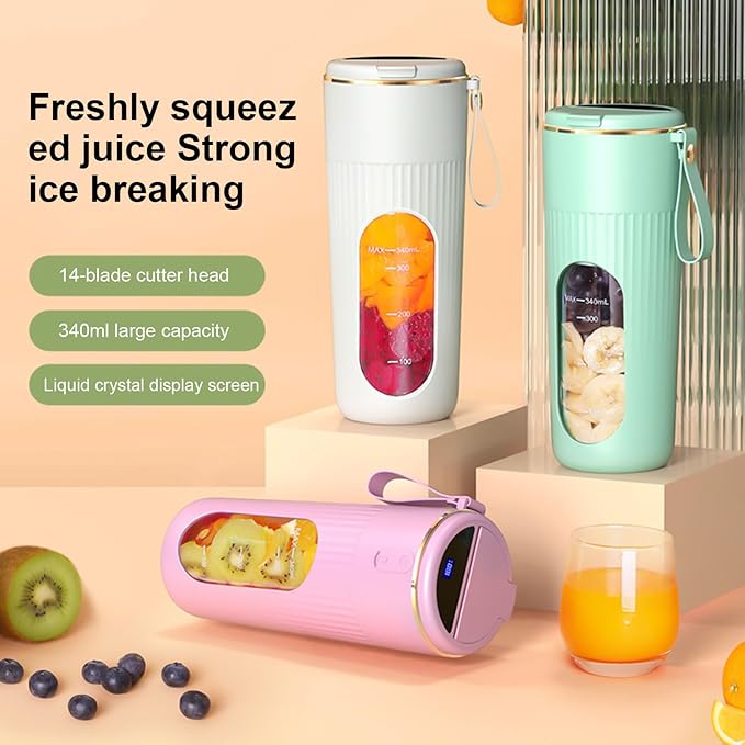 Portable Juicer Maker Blenders For Shakes 340ML Juicers Blenders Multifunctional Fruit Blenders With LED Display