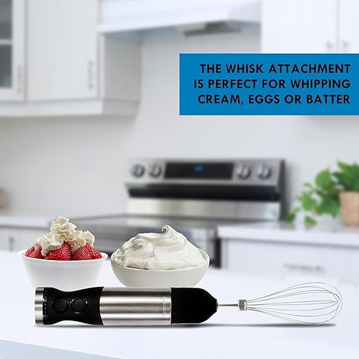 Kenmore Immersion Blender - Handheld Stick Mixer Electric Hand Blender with Stainless Steel Shaft Whisk Variable Speed for Smoothies Milkshakes Baby Food Puree Batidora de Inmersión