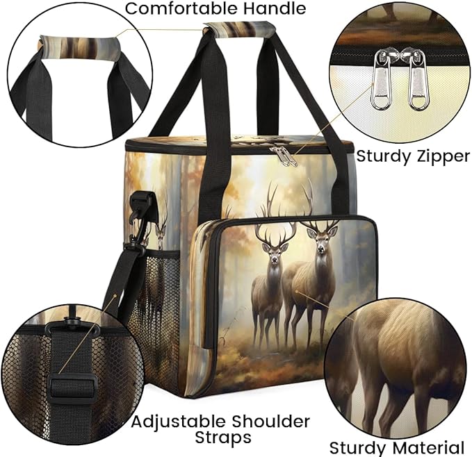 Deer Dreamy Misty Forest Coffee Maker Carrying Bag for Keurig K-Mini or K-Mini Plus Storage Portable Coffee Maker Travel Bag