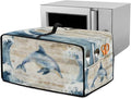 Dolphin Print Toaster Oven Air Fryer Cover Heavy Duty Bread Maker Machine Covers with Accessory Pockets Kitchen Small Appliance Accessories M