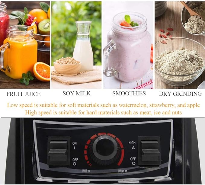 Huanyu Countertop Blender 130 oz 2800W with Speed Control Low Noise for Fruit Smoothie Ice Soy Milk Hot Soups Frozen Desserts Crush Mix Home Commercial G7400 3.9L (110V US Plug)