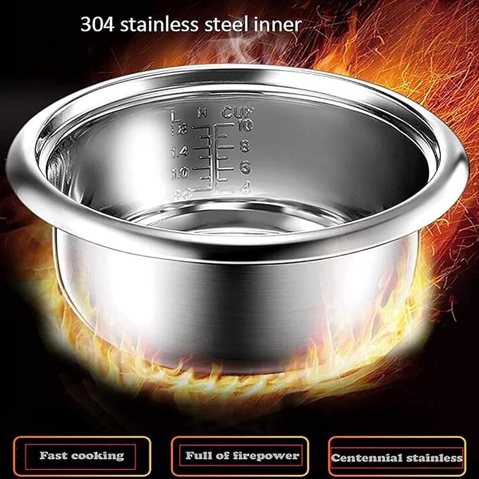 Rice Cookers and Steamer 304 Stainless Steel Food Rice Cooker with Keep-Warm Function (4L) ()