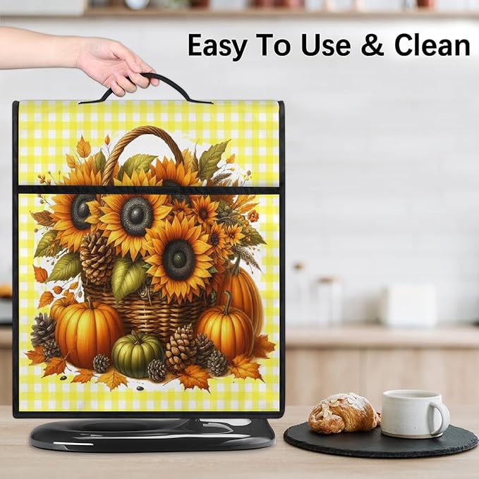 cfpolar Kitchen Aid Mixer Cover Compatible with 6-8 Quarts Pumpkin Sunflower Pinecones Stand Mixer Cover Kitchen Aid Mixers Accessories Appliance Organizer Bag Dust Covers with Zipper Pocket