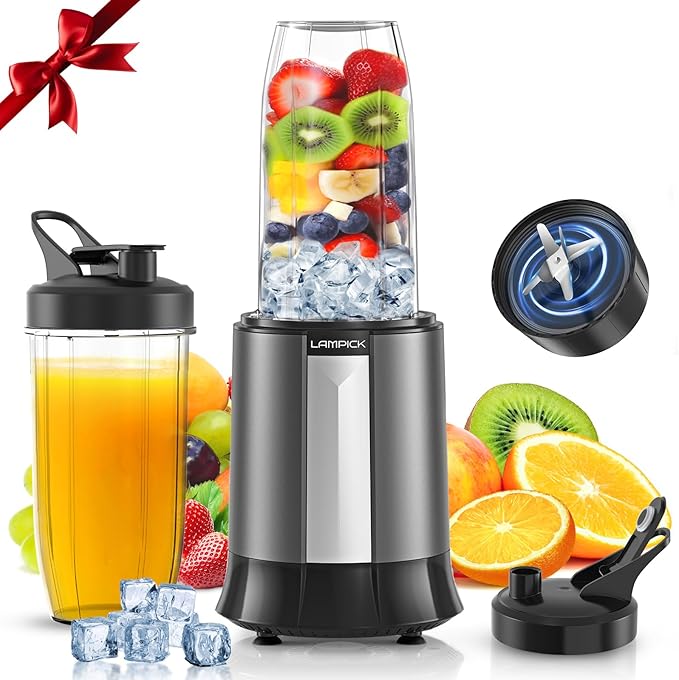 Smoothie Blender 1500W Personal Blender for Smoothies Shakes and Nutrient Extractions with 27oz*2 Portable Cup and Lid
