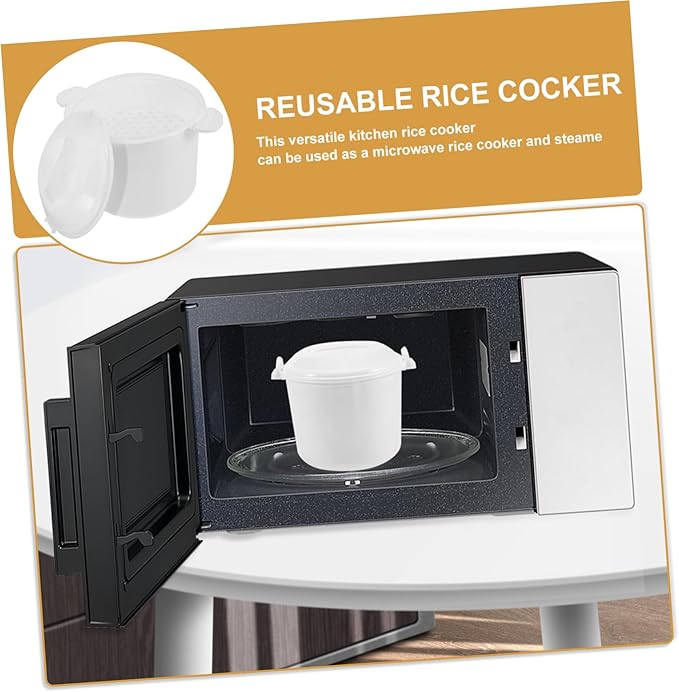 Microwave Rice Cooker with Lid Portable Multifunctional Steamer Tray Plastic Container for Healthy Cooking and Convenient Meal Prep at Home