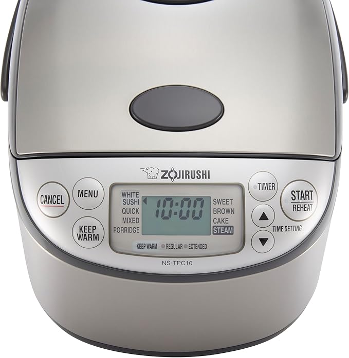 Zojirushi NS-TPC10XT Micom Rice Cooker &amp Warmer (with PFAS-Free Nonstick) 5.5-Cup Stainless Brown