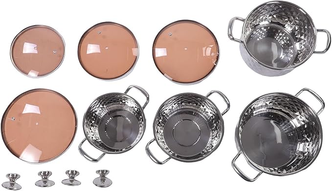 Stainless Steel Cookware Set Nonstick Induction Pots and Pans for Soup Stew Porridge Cooking