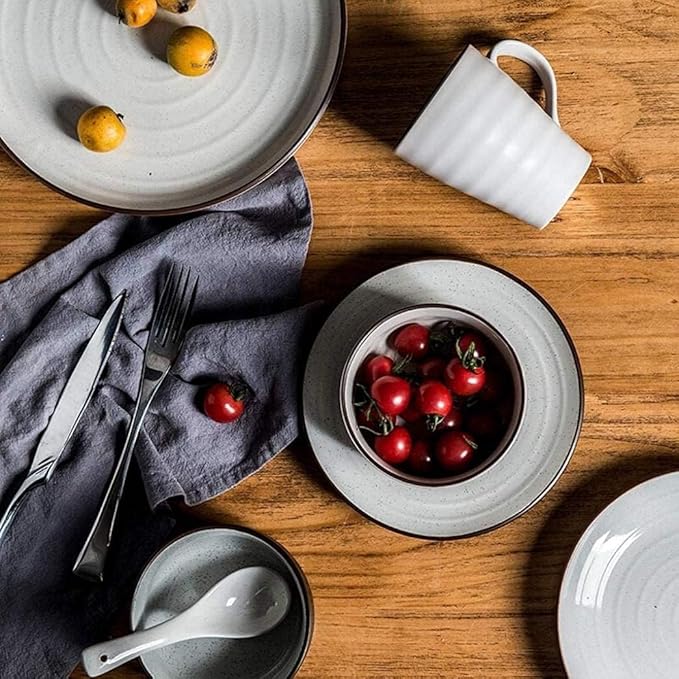 Dinnerware Set Dinnerware Sets Vintage Gray Ceramics Dinner Sets Of 28 Pieces Plates Bowls Combination