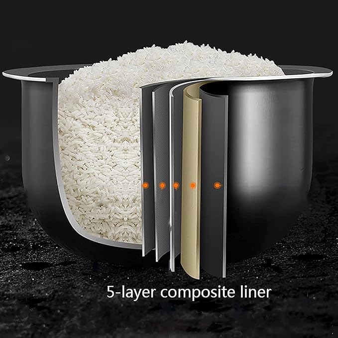 Rice Cooker&ampSteamer 3L Large Capacity 5 Layers Fine Iron Thick Kettle Non-Stick Liner for Family Dormitory for 4 Persons Rice Cooker