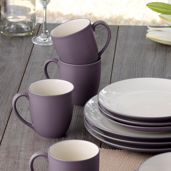 Noritake Colorwave Plum 16-Piece Coupe Dinnerware Set Service For 4
