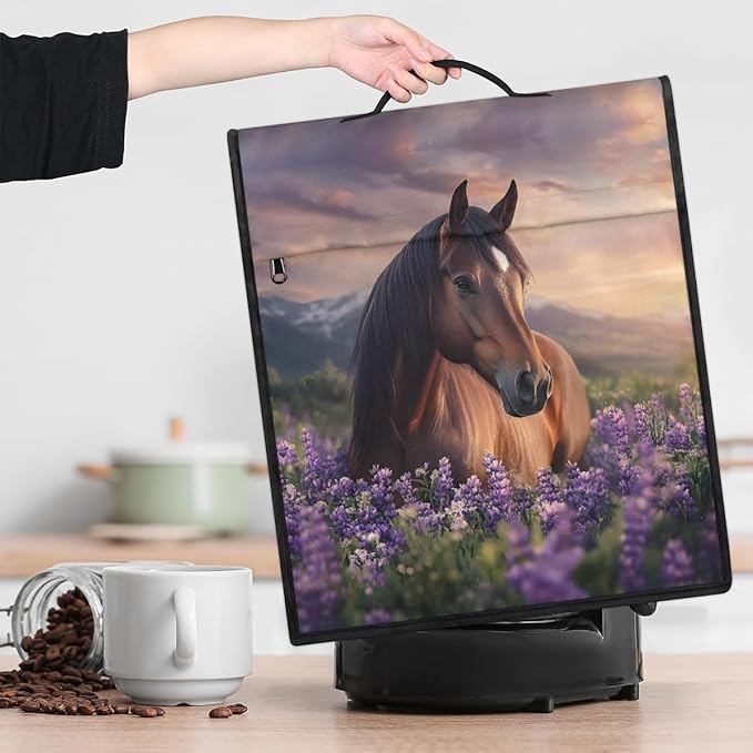 cfpolar Kitchen Aid Mixer Cover Compatible with 6-8 Quarts Animal Horse Purple Lavender Stand Mixer Cover Kitchen Aid Mixers Accessories Appliance Organizer Bag Dust Covers with Zipper Pocket