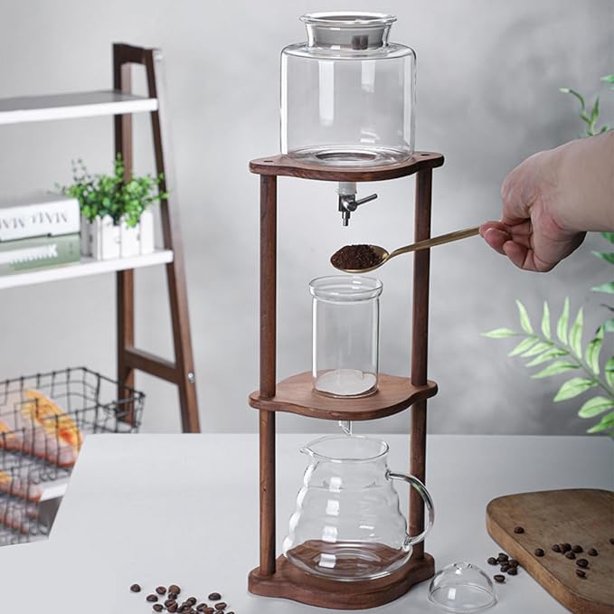 Maker Vertical Glass Container Cold Brew Drip Tower Iced Coffee Ice Drip Cold Brew Coffee Maker Slow Drip Ice Chilling Tower Large Capacity Cold Brew Coffee Maker for Commercial Office(Size:C)