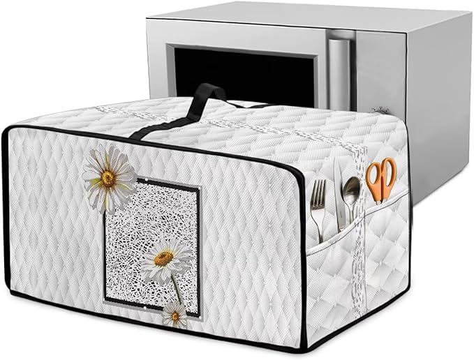 Doojoayie Daisy Toaster Cover 6 Slice Dust-Proof Kitchen Appliance Covers with Top Handle Design Easy to Use 19.7x16x 10 Compatible with Toaster/Kitchen Appliance