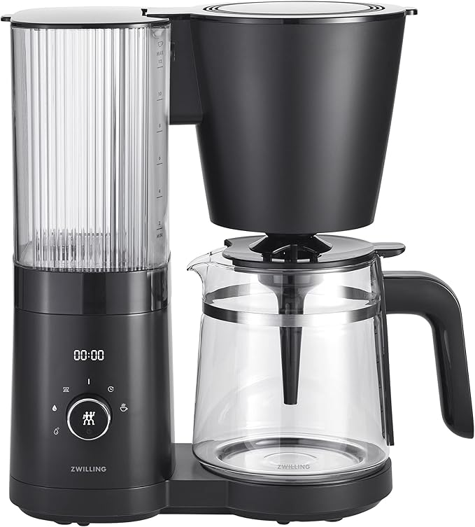 ZWILLING Enfinigy Glass Drip Coffee Maker 12 Cup Awarded the SCA Golden Cup Standard Black