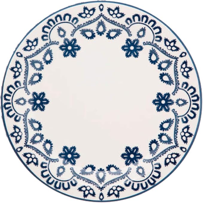 Manhattan Comfort Floreal 16 Piece Dinner Set Service for 4 Black/Ivory
