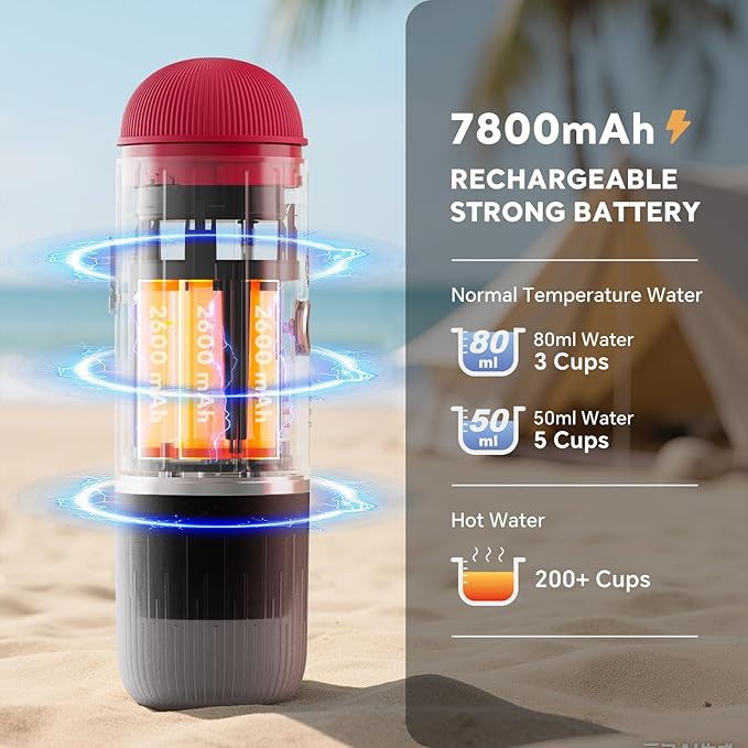 Portable Electric Espresso Machine Travel Coffee Maker for Camping Car Self-Heating Coffee Machine with USB-C Compatible With NS Capsules &amp Ground Coffee Portable Coffee Maker for HikingRVOf